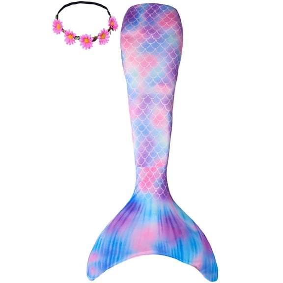 Girls Swimming Mermaid Tail Swimsuit Mermaid Costume Single Tails 10-13Years
