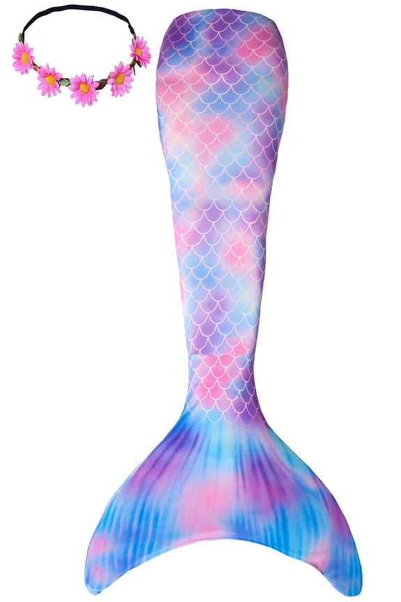 Girls Swimming Mermaid Tail Swimsuit Mermaid Costume Single Tails 10-13Years