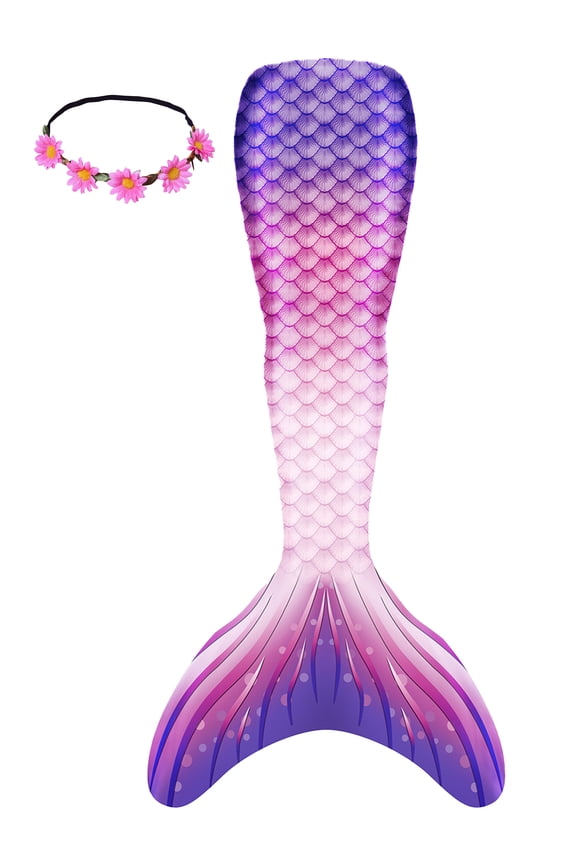 Girls Swimming Mermaid Tail Swimsuit Single Tails 9-10Years