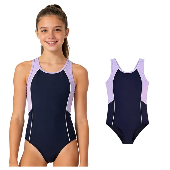 Girls Swimming Suits Color Block Swimsuit Girls 1 Piece Swimsuit Girls Bathing Suit Size 3XL