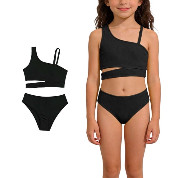 Girls Swimming Suits Girls 2 Piece Swimsuit Sets Adjustable Straps Beach Swimwear Bathing Suit Girls Size 7-8 Years
