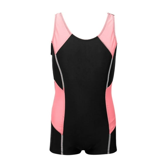 Girls Swimsuit 1 Piece Shorts Swimwear Toddler Girls Swimwear Back Cutout Bathing Suit Rash Guard Swimwear Sunsuit for Tween Kids(Size 8 Years,fg1-Black)