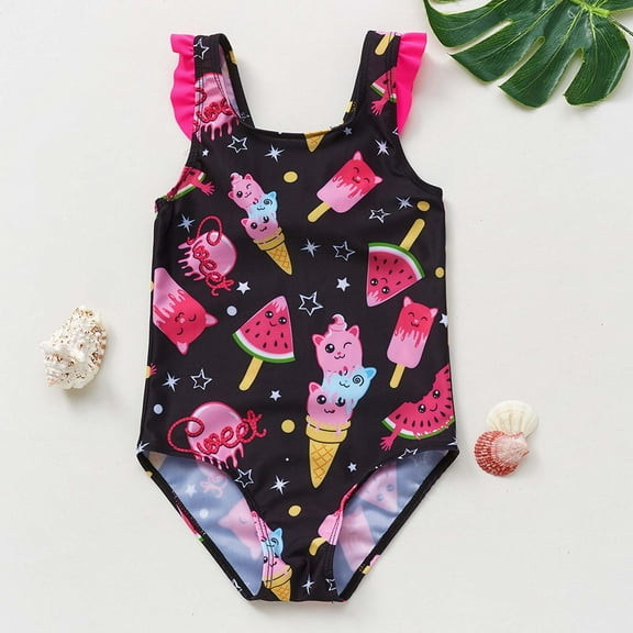 Girls' Swimsuit 1pc Swimsuits Swimming Summer Swimsuit Swimsuit Children Bikini Swimwear with Adjustable Shoulder Straps for Swimming Lessons Baby Girls' Swimwear 3T