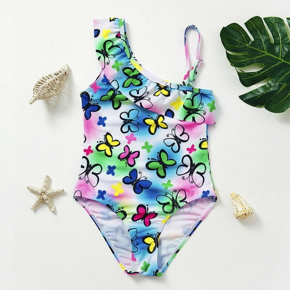 Girls' Swimsuit 1pc Swimsuits Swimming Summer Swimsuit Swimsuit Children Bikini Swimwear with Adjustable Shoulder Straps for Swimming Lessons Toddler Girls Swimsuit 4T