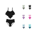 thumbnail image 1 of Girls Swimsuit 2 Piece Bikini Tiered Ruffled Bathing Two Piece Girls' Swimwear With Adjustable Straps, 1 of 8