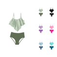 thumbnail image 1 of Girls Swimsuit 2 Piece Bikini Tiered Ruffled Bathing Two Piece Girls' Swimwear With Adjustable Straps, 1 of 8