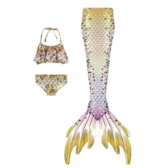 Girls Swimsuit 3 Piece Kids Child Girls Swimsuit Bathing Suits Bikini Fish Tail Set for Girl Bathing Suits for Girls J 4 Years-5 Years