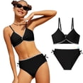 thumbnail image 1 of Girls Swimsuit Adjustable Adjustable Spaghetti Strap Design Print Bikini Set with Swim Bottoms 2 Piece Bathing Suits for Girls 7-16 Years, 1 of 6