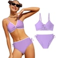 thumbnail image 1 of Girls Swimsuit Adjustable Adjustable Spaghetti Strap Design Print Bikini Set with Swim Bottoms 2 Piece Bathing Suits for Girls 7-16 Years, 1 of 4