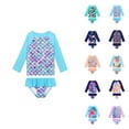 thumbnail image 1 of Girls Swimsuit Athletic Bikini Girl's 2 Piece Swimsuit High Waist Bathing Suit Matching Cover Up Set Quick-Dry Performance Swimwear for Children, 1 of 3