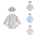 thumbnail image 1 of Girls Swimsuit Baby Rash Guard Girls Long Sleeve Swimsuit Romper with Matching Hat Sun Protection Bathing Suit Quick-Dry Beach Wear for Toddlers, 1 of 4