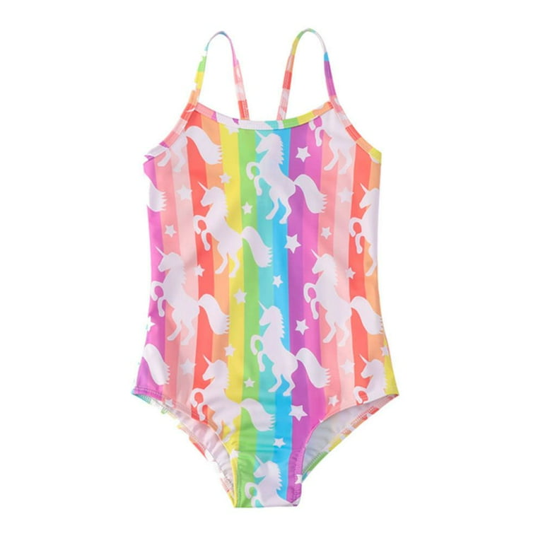 Girls Swimsuit Bodysuit One piece Bathing Suit Rashguard Beach Swimwear for Girls 6 7 Years