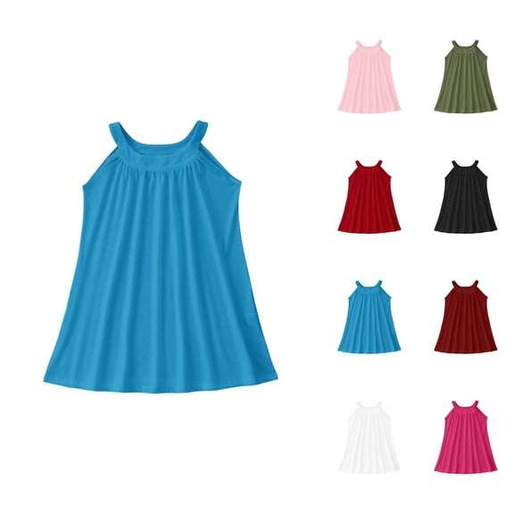 Girls Swimsuit Cover Up Girls Sundress Girls Summer Beach Dress Sleeveless Tank Cover Up Casual Boho Swimwear Toddler Kids Comfor table Lightweight