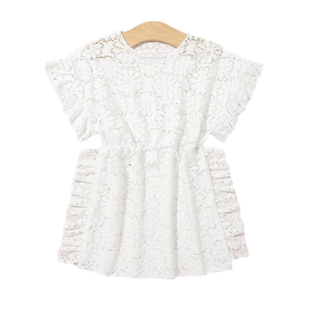 Girls Swimsuit Cover up Crochet,Cute Ruffle Lace Bikini Cover Ups