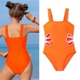 thumbnail image 1 of Girls Swimsuit Cut Out 1 Piece Swimming Suits Quick Dry Swimwear with Retro Square Neck Swim Suit for Girls 10-11 Years, 1 of 6