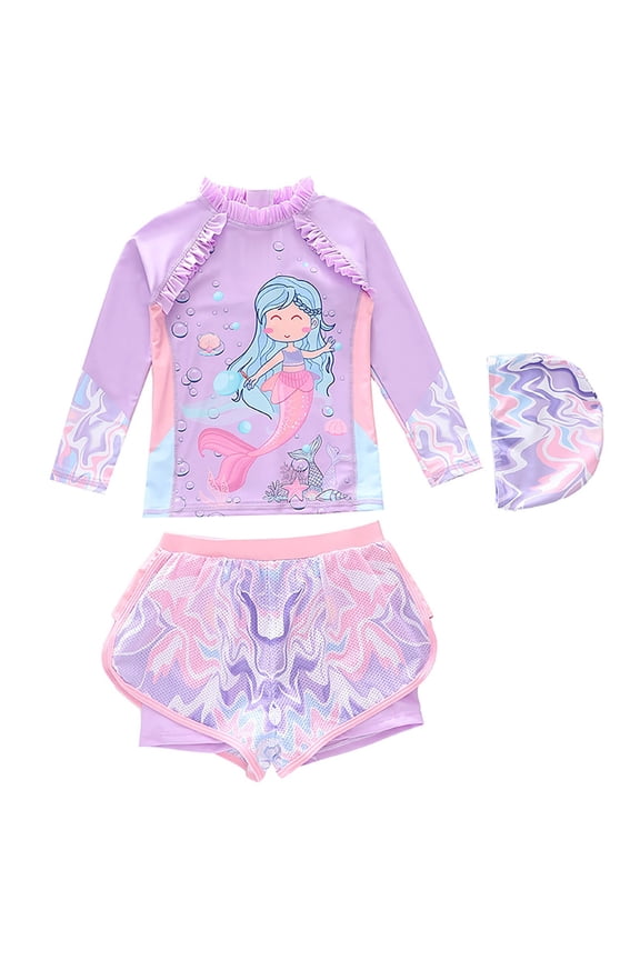 Girls Swimsuit Cute Korean Style Swimwear For Toddler And Big Kid Sun Beach Pool Outfit