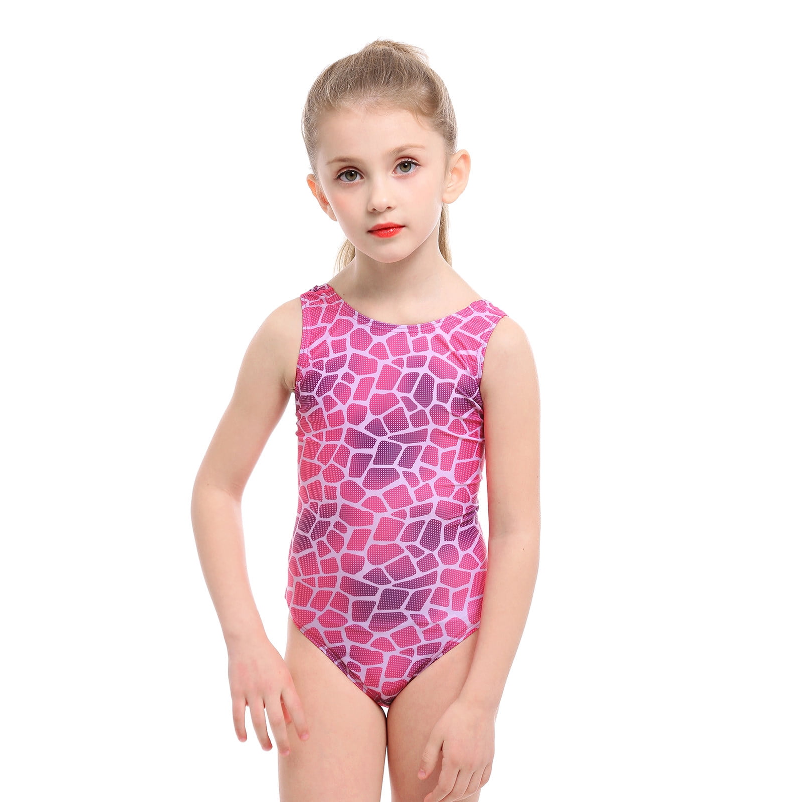 Girls Swimsuit Cute Plaid Print Crew Neck Kids One Piece Baby Fashion ...