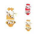 thumbnail image 1 of Girls Swimsuit Flower Print Bikini Toddler Girls 2 Piece Swimsuit with Bowknot and Headband Ruffled Flower Bathing Suit Summer Beach Outfits, 1 of 7