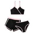 thumbnail image 1 of Girls Swimsuit Girls Swimsuits with Shorts, Kids 3 Piece Bikini Sets Sport Bathing Suits Swimwear Swimsuits for Teens Black 7 Years-8 Years, 1 of 1