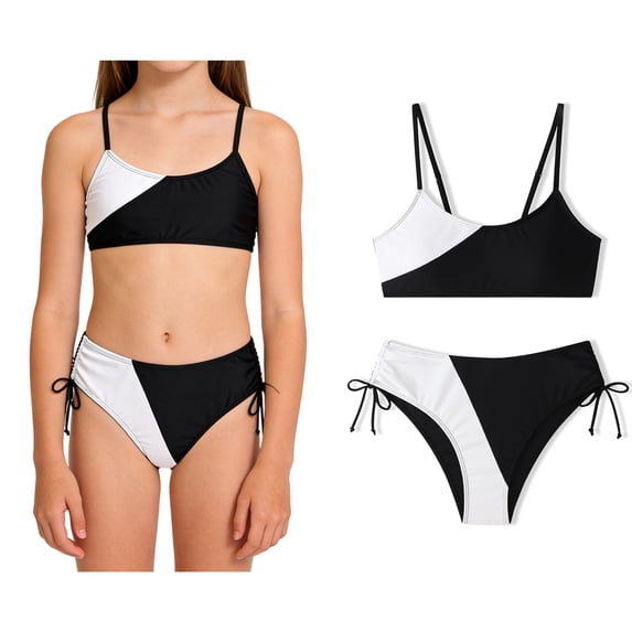 Girls Swimsuit Girls' Two-Piece Swimwear Quick Dry Summer Beach Swimwear Bathing Suit 11-12 Years