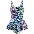 thumbnail image 1 of Girls Swimsuit Kids Girls' Color Gradient Leopard Print Swimsuit Quick Dry Sleeveless Monokini Swimwear Baby Swimsuit Light Green 7 Years-8 Years, 1 of 4