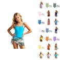 thumbnail image 1 of Girls Swimsuit One-Piece Bathing Suit with Mesh Cover Ups Adjustable Straps Cut Out Swimwear Size 4-16 Years, 1 of 7