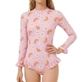 thumbnail image 1 of Girls Swimsuit One Piece Size 7 Tummy Control Tankini for Girls Quick Dry Tropical Print Bathing Suit with Mesh Cover Ups Summer Girl's Swimwear Pink6-7 Years, 1 of 4