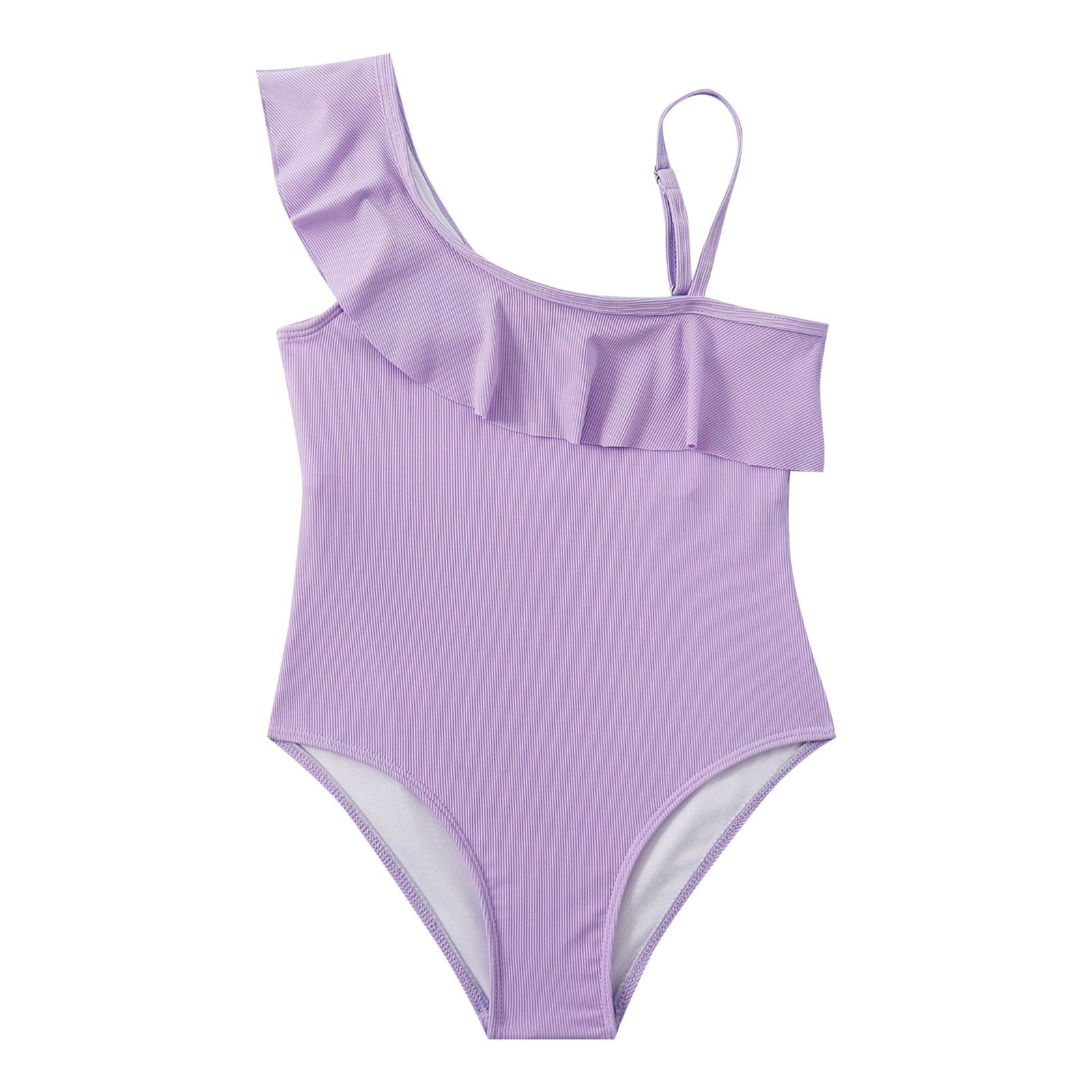 Girls Swimsuit Cute Baby One Piece Solid Ruffles Sport Bikini Bathing Spaghetti Strap Rash Guard