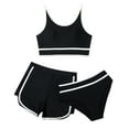 thumbnail image 1 of Girls Swimsuit Ribbed Bikini Top Drawstring Bottoms Tankini for Girls 3 Pieces Allover Printed Girls Bathing Suit, 1 of 6