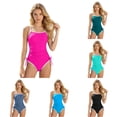 thumbnail image 1 of Girls Swimsuit Ruched 1-Piece Bathing Suits Quick Dry Swimwear Padded Bathing Suit for Girls 13-14 Years, 1 of 5