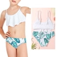 thumbnail image 1 of Girls Swimsuit Ruffled 2 Piece Swimsuit with Chest Pad Girl Swimsuit Size 13-14 Years, 1 of 8