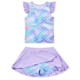 thumbnail image 1 of Lanbubble Girls Tankini Swimsuit Set Ruffle Sleeve 2-Pieces Bathing Suit Mermaid 7-8 Years, 1 of 10