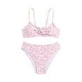 thumbnail image 1 of Girls Swimsuit Size 10 2 Piece Swimsuit Floral Prints Thin Strap Bikini Sets Beach Bathing Suit Swimwear for Teen GirlsPink,9-11 Years, 1 of 5