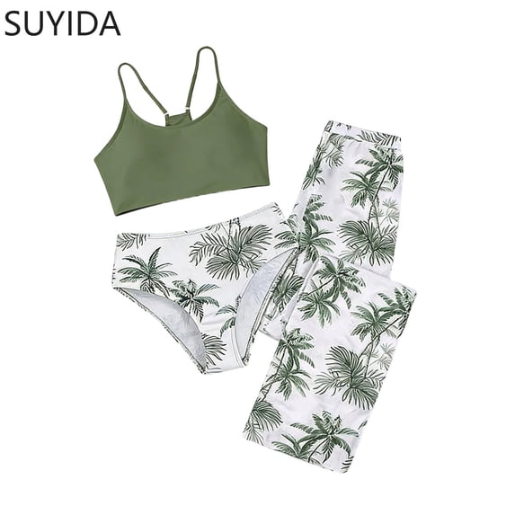 Girls Swimsuit Size 10 Ruched Side Bikini Adjustable Straps Tankini with Shorts 3pcs Contrast Trim Girls Dress Up Clothes