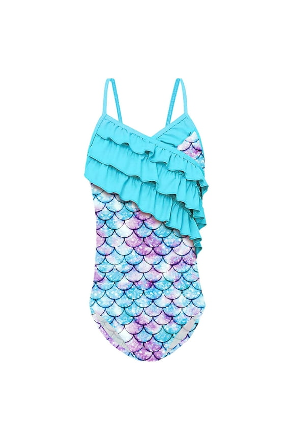 Girls Swimsuit Size 6 Halter Girls Tankini Swimsuit Bikini Fish Tail Set Bathing Suits Summer Beach Swimwear