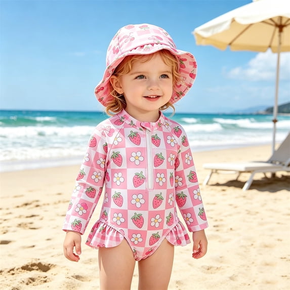 Girls Swimsuit Size 7 Classic Striped Soft Upf 50+ Sun Protection Cutout Ruched Bathing Suits Tie Adjustable Straps Girls' Swimwear 9-16y