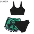 thumbnail image 1 of Girls Swimsuit Size 8 Rash Guard Bikini Set Adjustable Strap Girls Swimwear Tankini 3-Piece Cute Pattern Print Girls Bathing Suit&nbsp;cover Up, 1 of 5