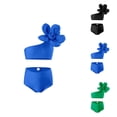 thumbnail image 1 of Girls Swimsuit Sporty Bikini Set Toddler Girl 2 Piece Swimsuit Solid Color with Flowers Performance Athletic Bathing Suit for Children, 1 of 6