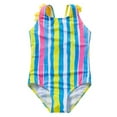 thumbnail image 1 of Girls Swimsuit Summer Swimming Adjustable Shoulder Straps Striped Onesie Swimsuits Girls' Swimwear Yellow 9 Years-10 Years, 1 of 1