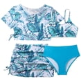 thumbnail image 1 of Girls Swimsuit Sun Protection Girl's 4 Piece Swimsuits Tie Dye Bikini Set Bathing Suits With Mesh Skirt Girls Swimsuits 7 16, 1 of 6