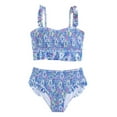 thumbnail image 1 of Girls Swimsuit Swimwear Ruffled Medium Large Split Girls Bathing Suit, 1 of 6