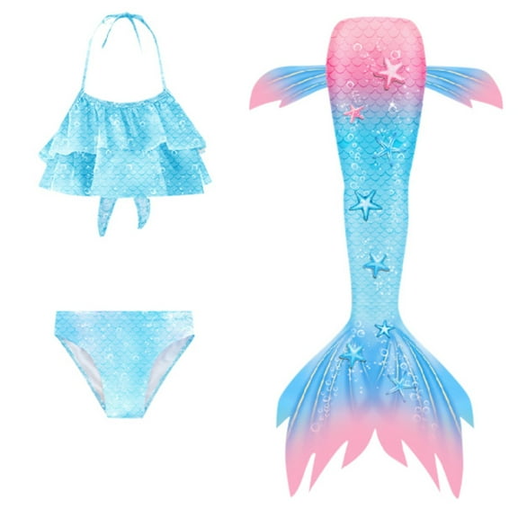 Girls Swimsuit Tails Bikini Fish Tail Set Girls Swimsuit for Kids Girl 6-7 Years