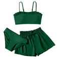 thumbnail image 1 of Girls Swimsuit Toddler 3 Piece Soild Bikini Rullfe Bathing Suit Briefs Bikini Set Swim Suits 12 Years-14 Years, 1 of 3