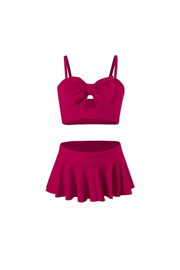 Girls Swimsuit Two Piece Bikini Set Girls Bow Bathing Suit Summer Clothes Girls Swimsuit Size 7-8 Years
