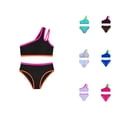 thumbnail image 1 of Girls Swimsuit Two Piece One Shoulder Bathing With Chest Pad Color Bikini 7 16 Years, 1 of 7