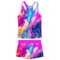 thumbnail image 1 of Girls Swimsuit Two Piece Set Tankini Crop Top Swim Shorts Bathing Suit Sizes 6-7Y, 1 of 7