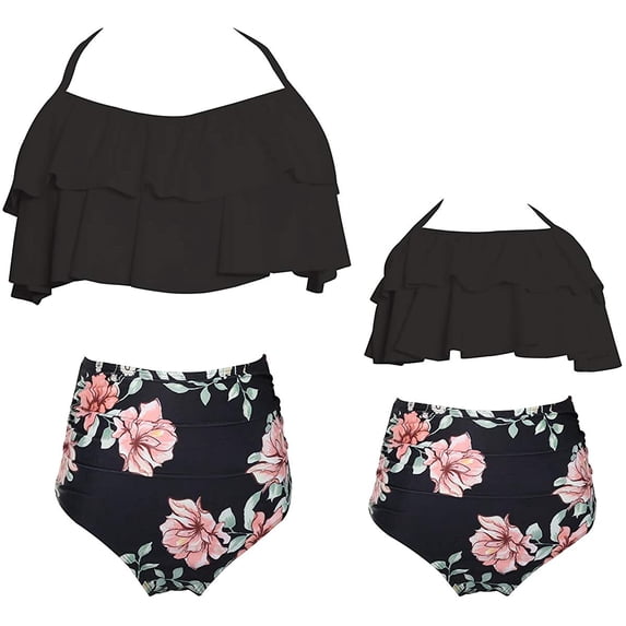 Girls Swimsuit Two Pieces Bikini Set Ruffle Falbala Swimwear Bathing Suits