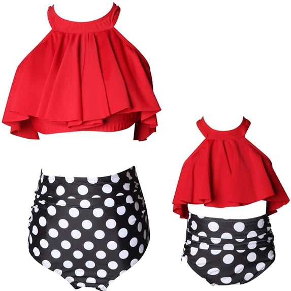 Girls Swimsuit Two Pieces Bikini Set Ruffle Falbala Swimwear Bathing Suits