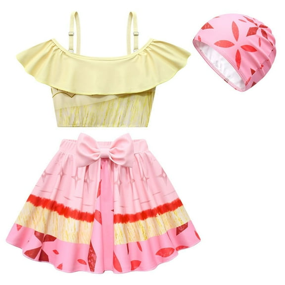 Girls Swimsuit Two Pieces Ruffle Bathing Suit Moana Princess Swimwear