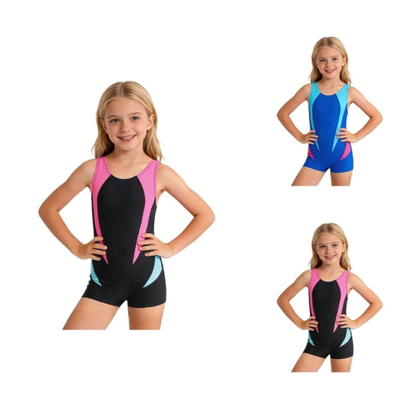 Girls Swimsuit UPF Sun Swimsuit Girls Bathing Suit for Kids Sun Protection Rash Guard Quick-Dry Athletic Swimwear for Summer Beach Play